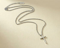 Silver Cross pendant with box chain